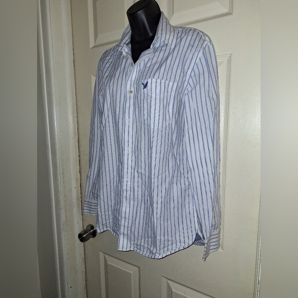 American Eagle outfitters striped button-down shirt size medium - Picture 3 of 5
